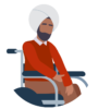 Illustration of a stroke survivor in a wheelchair